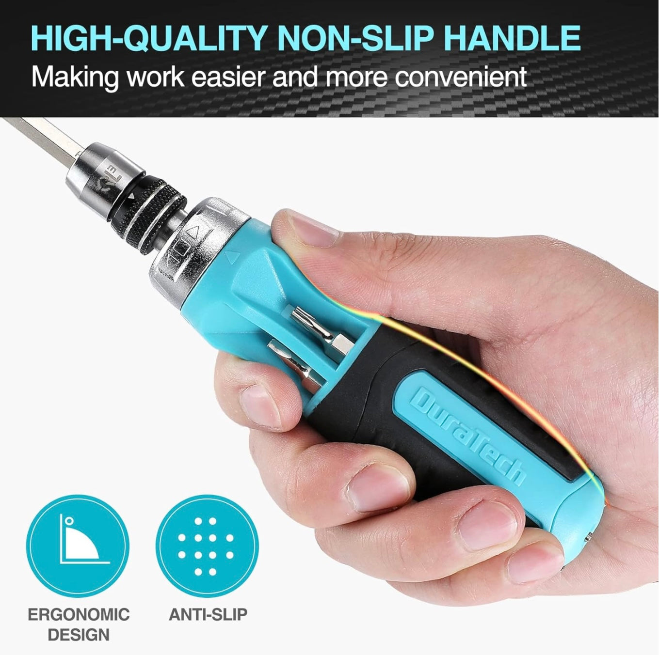 DURATECH 12-IN-1 Multi-Bit Ratcheting Screwdriver w/ Double Ended Bits