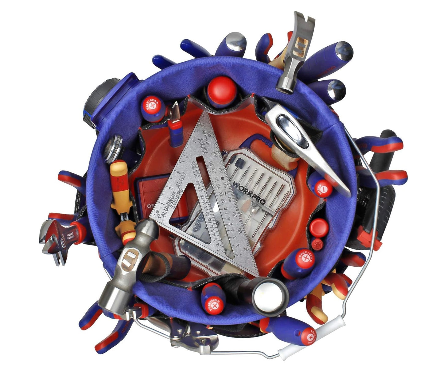 WORKPRO Bucket Tool Organizer w/ 51 Pockets, Fits 3.5-5 Gallon Bucket (Tools Excluded)