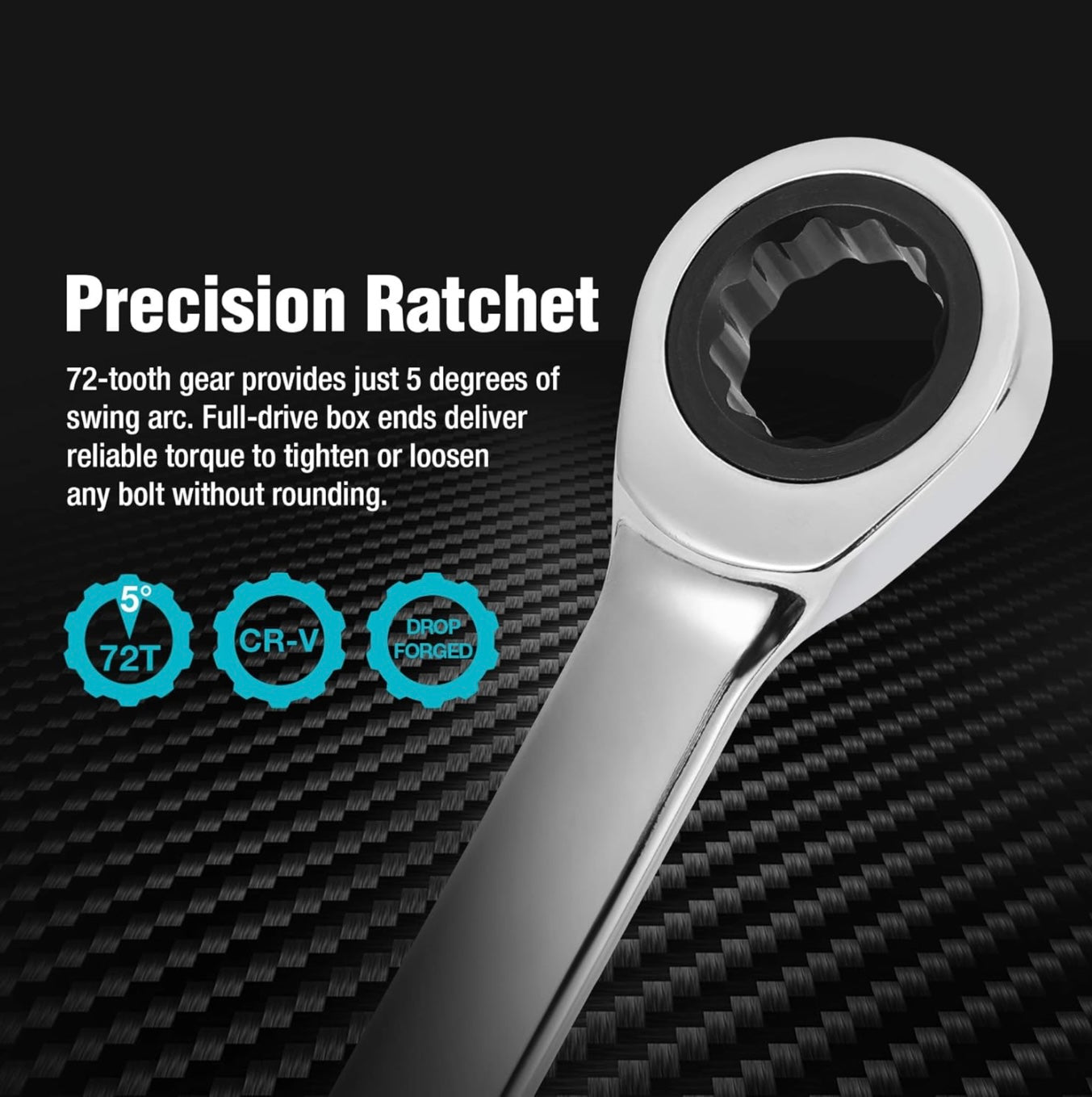 DURATECH 9PC Extra Long Double Box End Ratcheting Wrench Set, Metric, 8,10,12,13,14,16,17,19,22 mm, w/ EVA Foam Tool Organizer