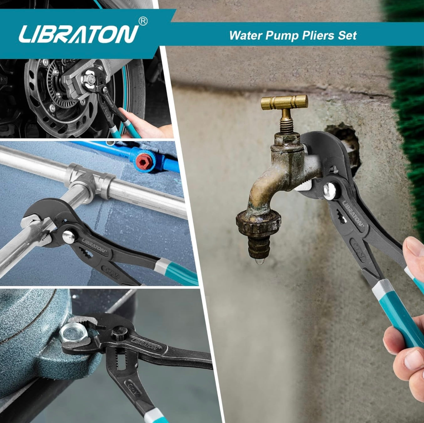 LIBRATON 3PC Groove Joint Pliers Set