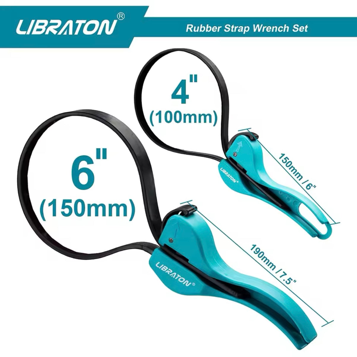 LIBRATON 1/2PC Rubber Strap Wrench Set
