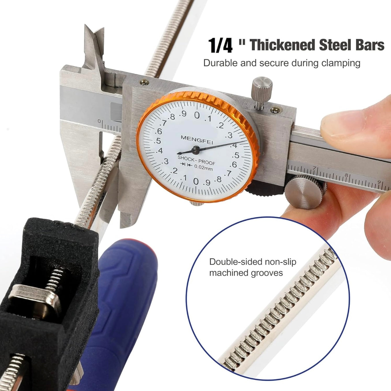 WORKPRO 2Pk 6”/12” Quick-Release Steel Bar Clamps Set w/ 2-1/2" Throat