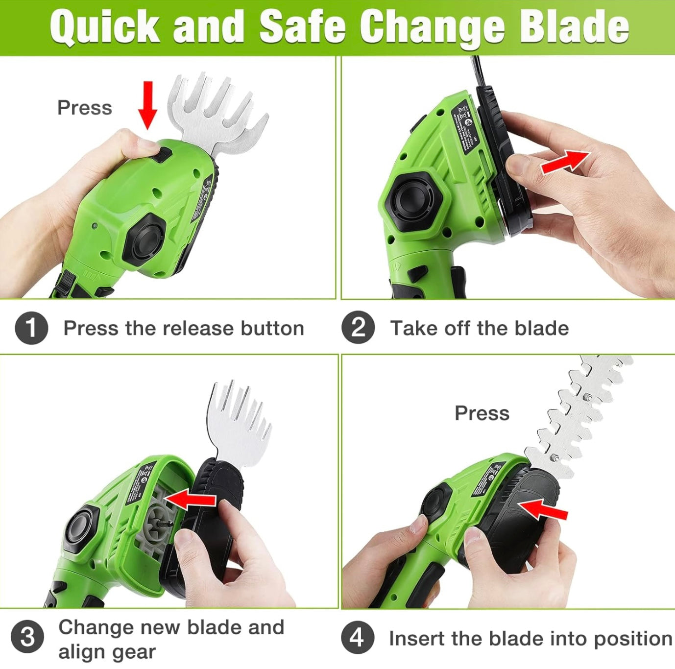 WORKPRO 7.2V 2-IN-1 Cordless Handheld Grass Shear & Shrubbery Trimmer