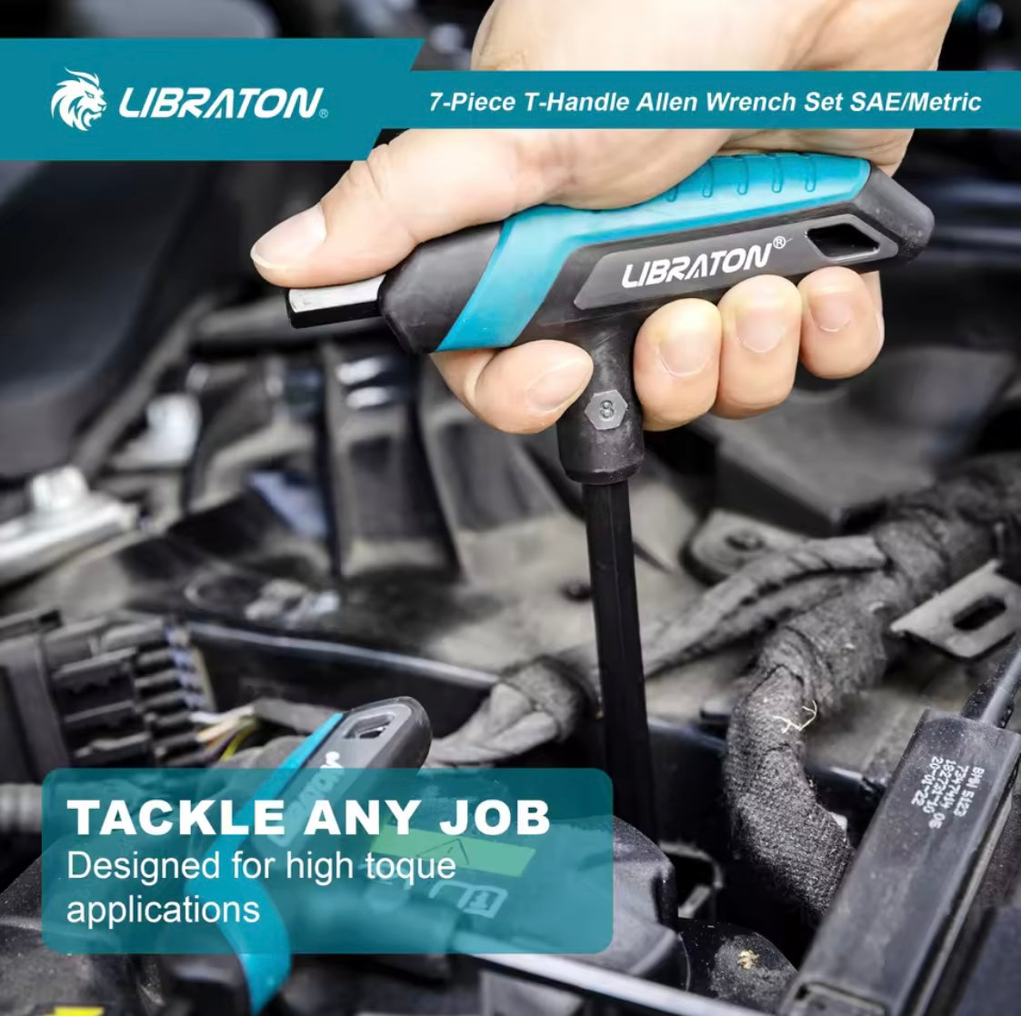 LIBRATON 7PC T-Handle Allen Wrench Set - Metric/SAE