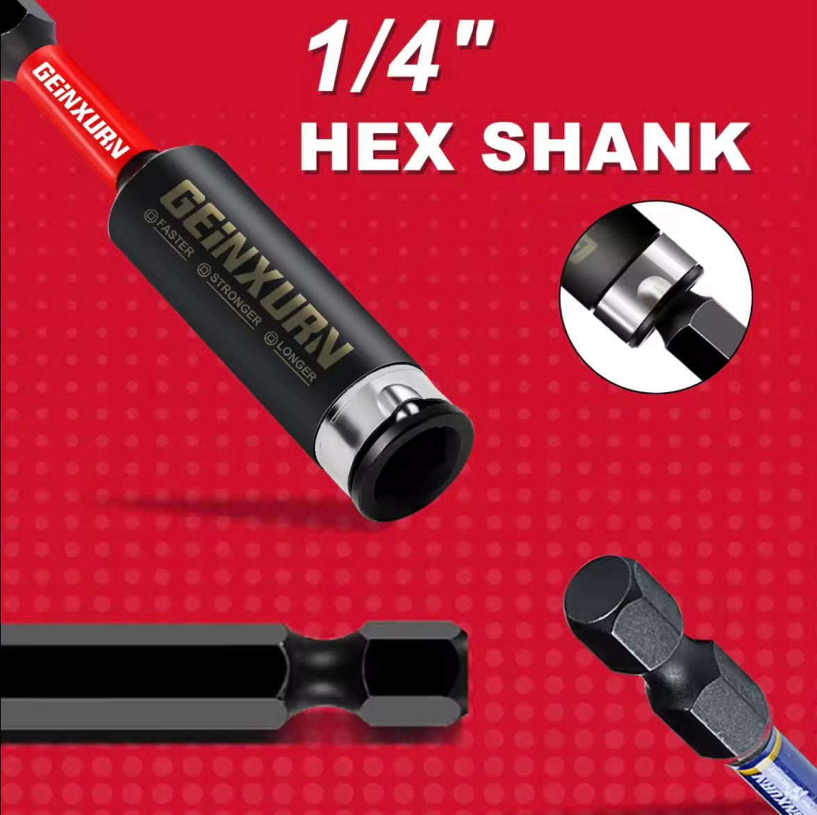 GEINXURN 1/2/4PK 6” Double-Lock Impact Bit Holder