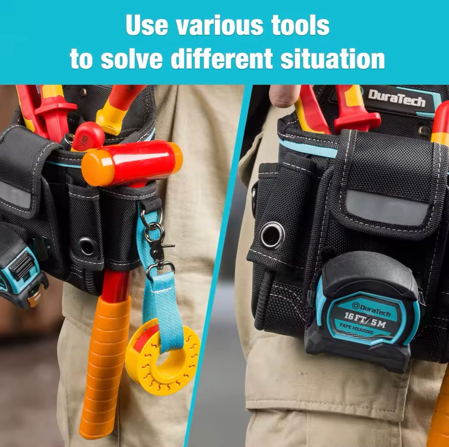 DURATECH Small Quick-Release Electricians Tool Pouch