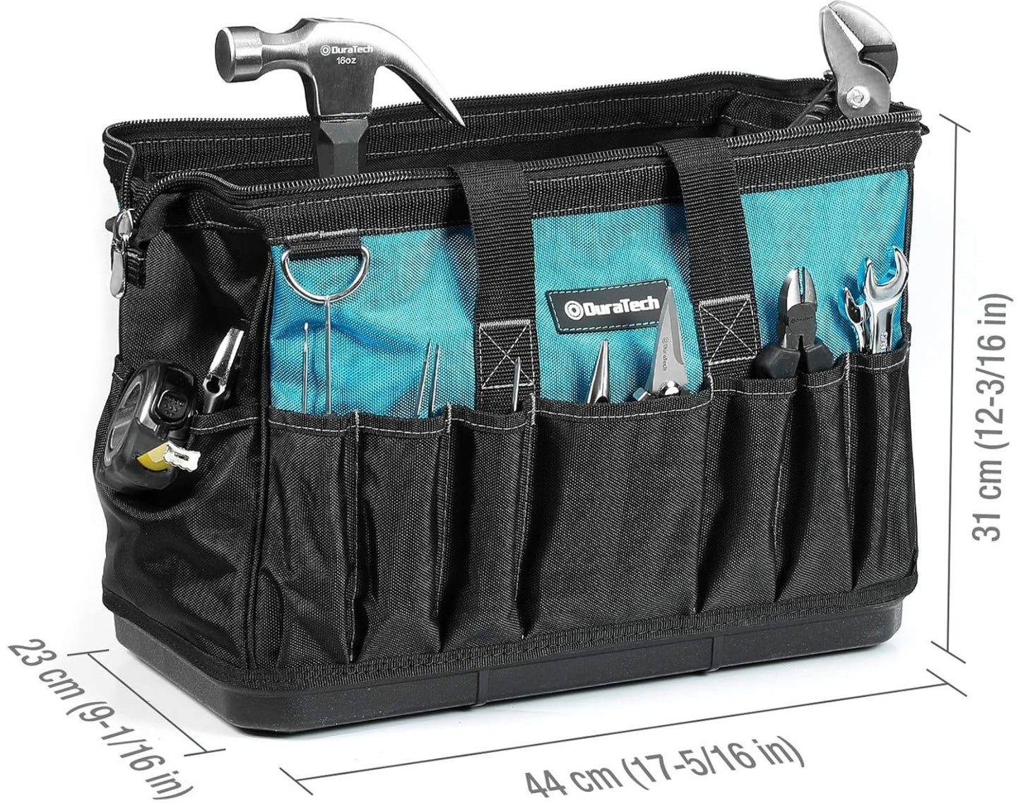 DURATECH Socket Wrench and Home Repair Hand Tool Kit w/ Wide Open Mouth Tool Bag