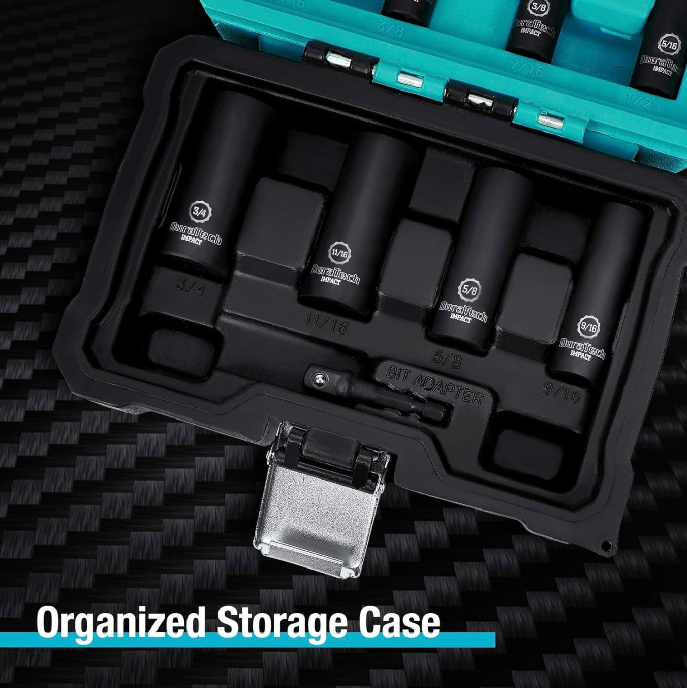 DURATECH 10PC 3/8" Drive SAE Deep Impact Socket Set, (5/16", 3/8", 7/16", 1/2", 9/16", 5/8", 11/16", 3/4"), 1/4" Hexagon Extension Bars