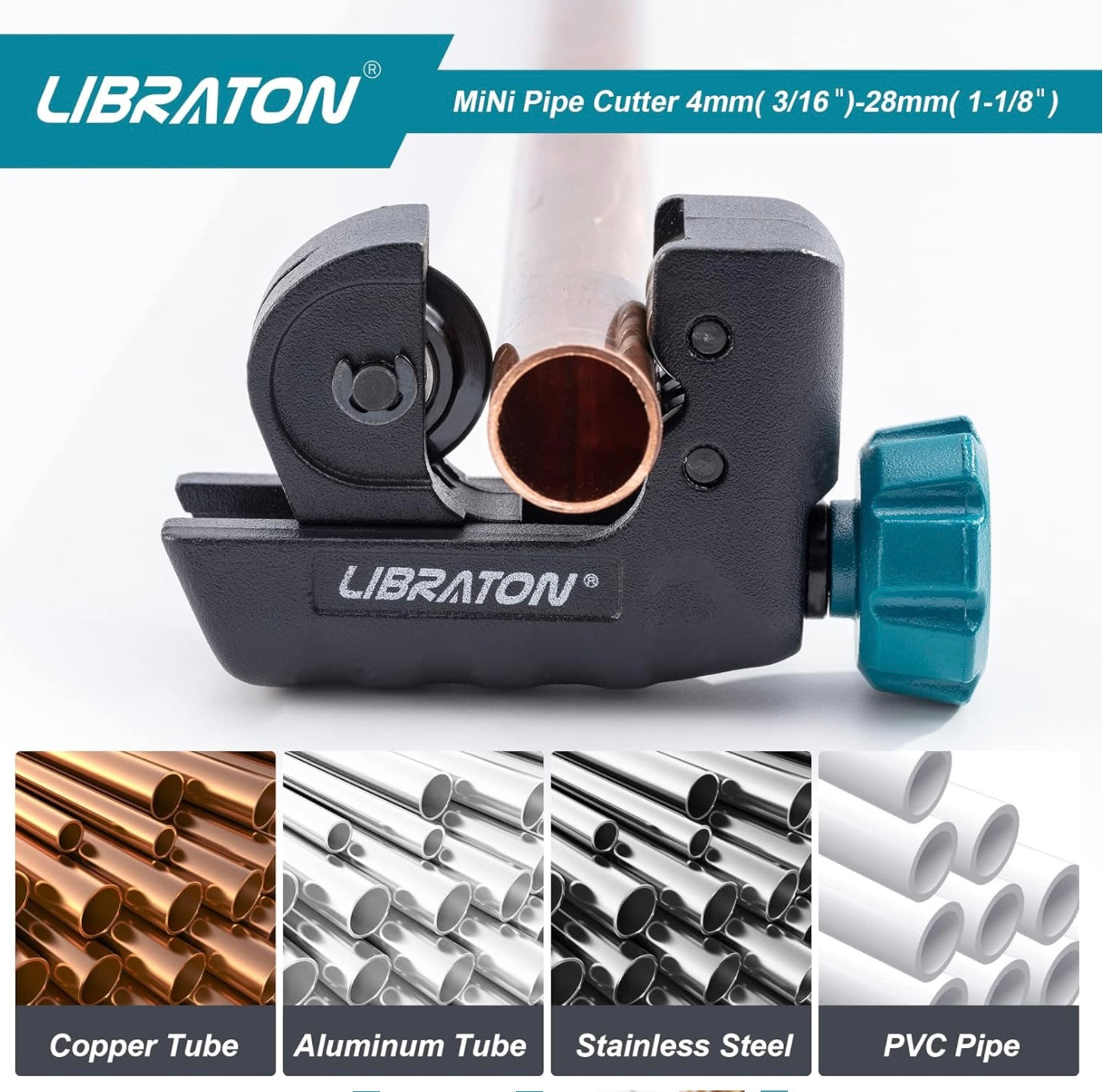LIBRATON Mini Pipe Cutter 4mm(3/16”) - 28mm(1-1/8”)