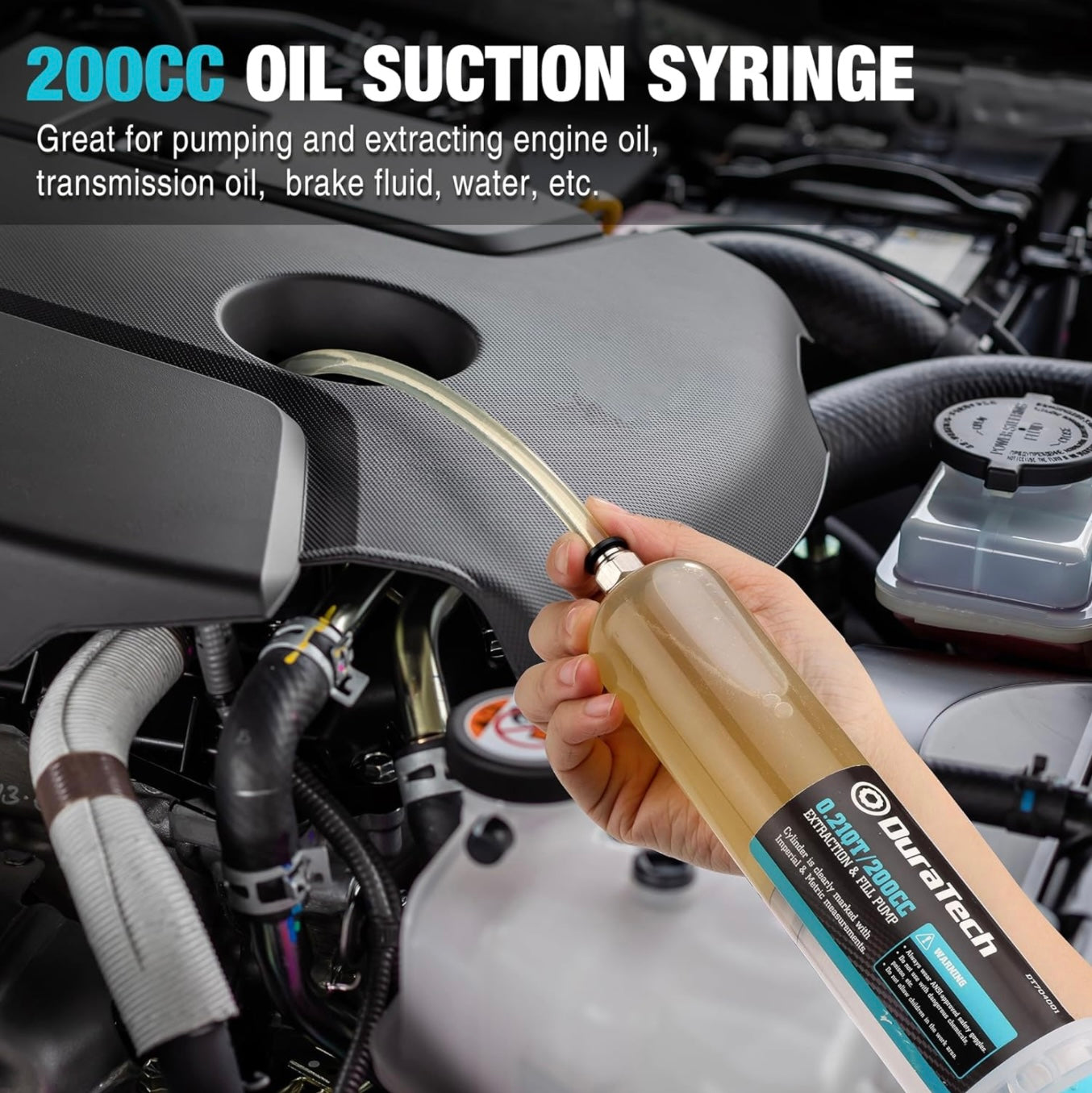 DURATECH 200CC Automotive Fluid Extractor w/ Long Extension Tubes
