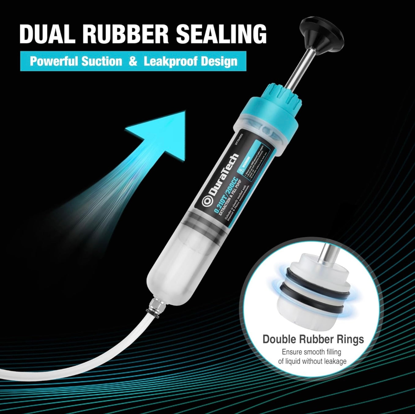 DURATECH 200CC Automotive Fluid Extractor w/ Long Extension Tubes