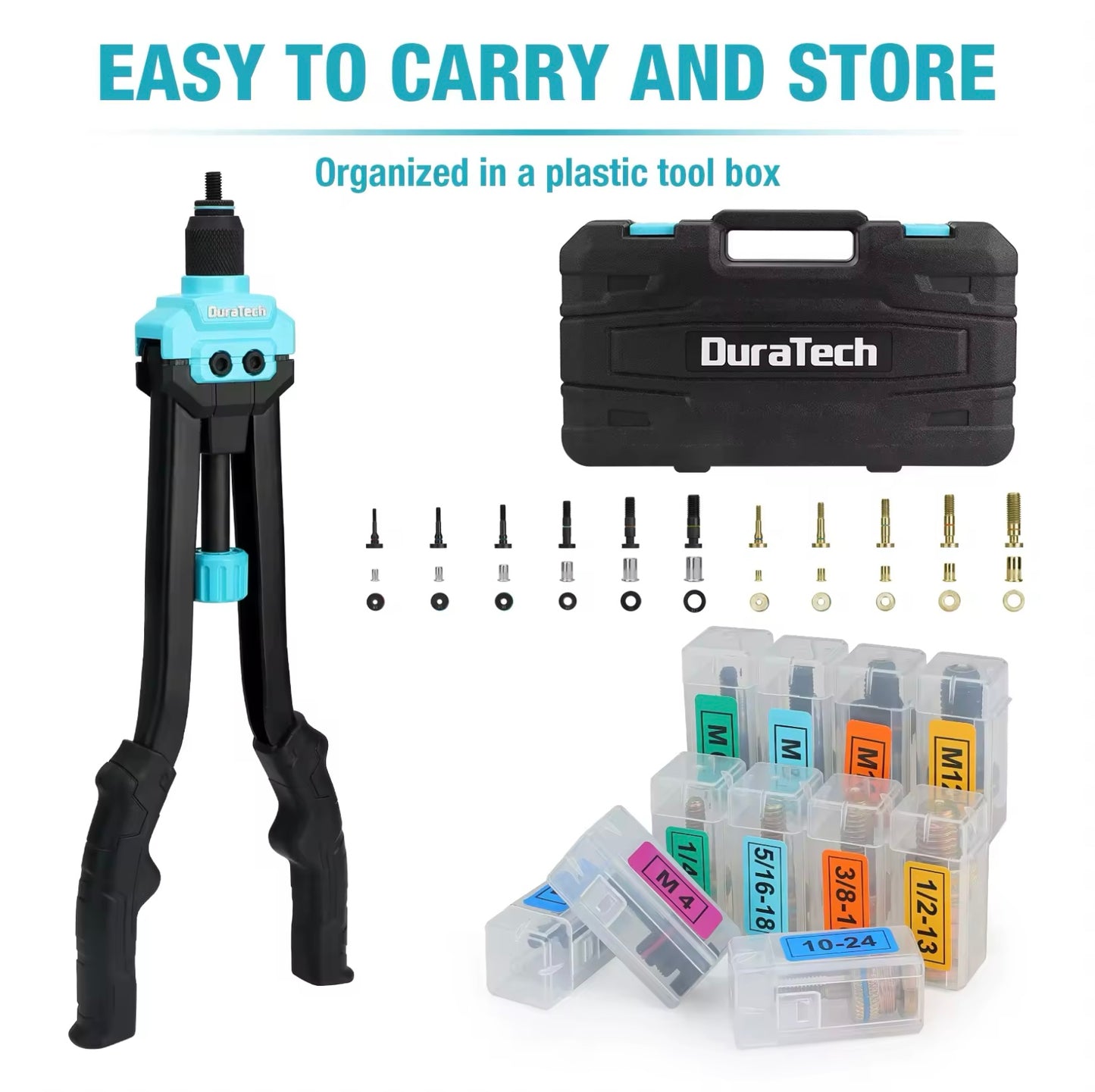 DURATECH 16” Hand Rivet Nut Tool w/ 165 Rivet Nuts