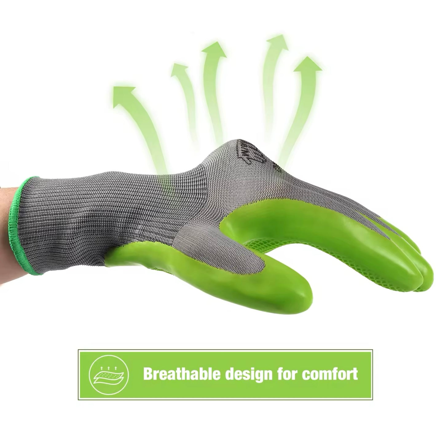 WORKPRO 6 Pairs of Polyester Eco-Latex Coated Garden Gloves