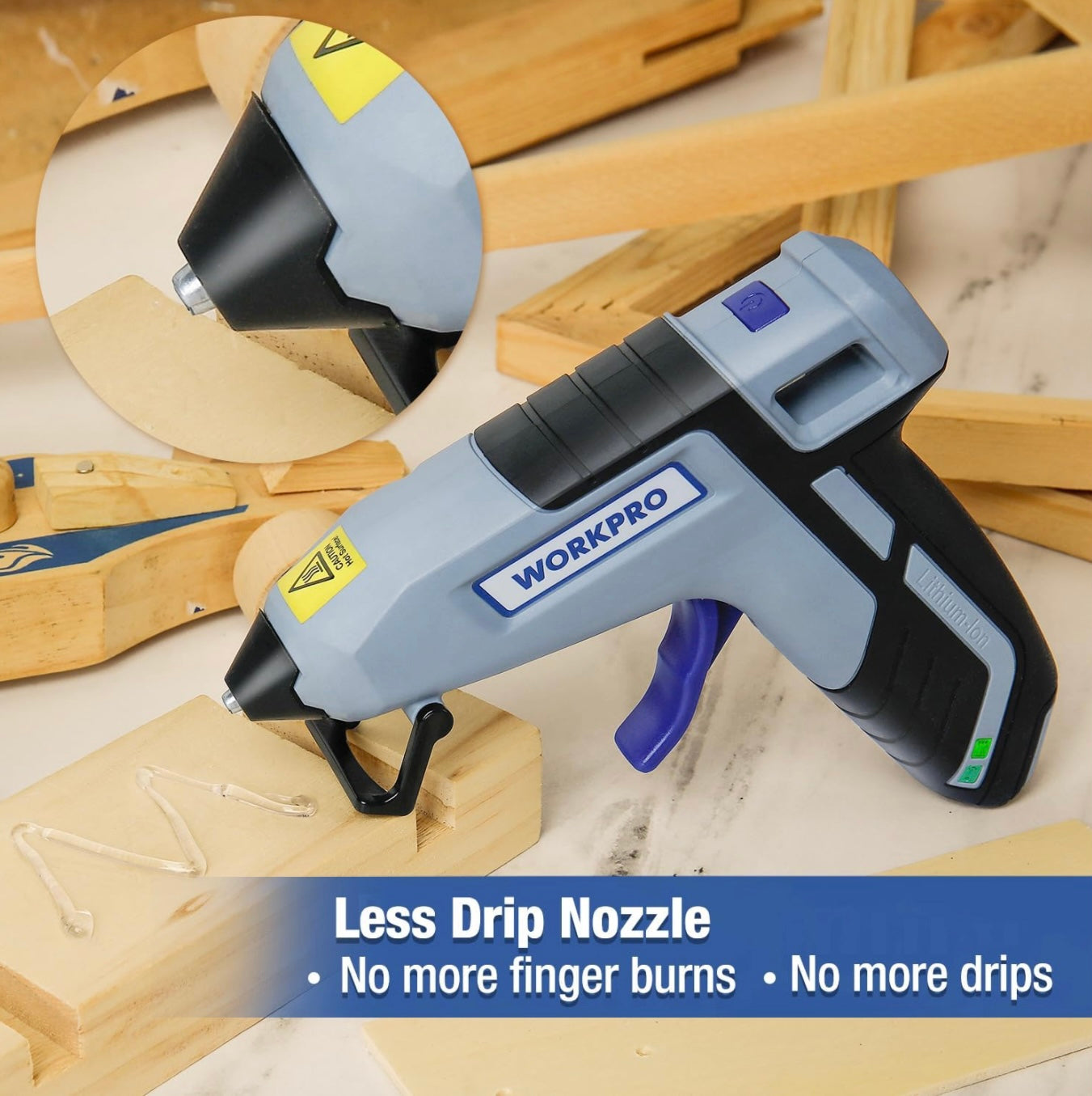 WORKPRO 3.6V Cordless Hot Glue Gun W/ 20 Glue Sticks