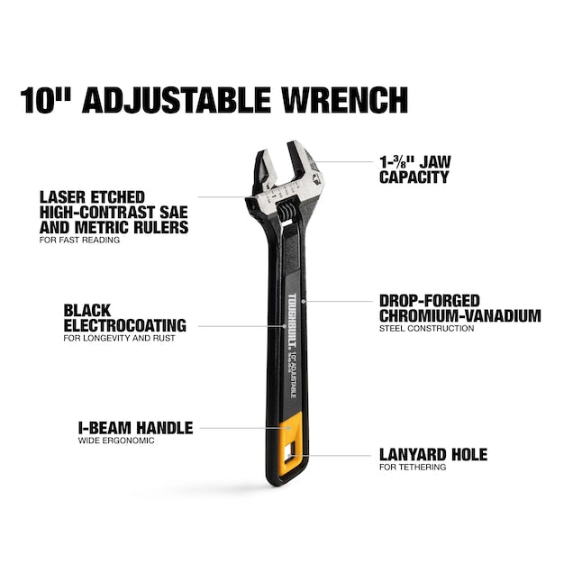 TOUGHBUILT 10” Adjustable Wrench