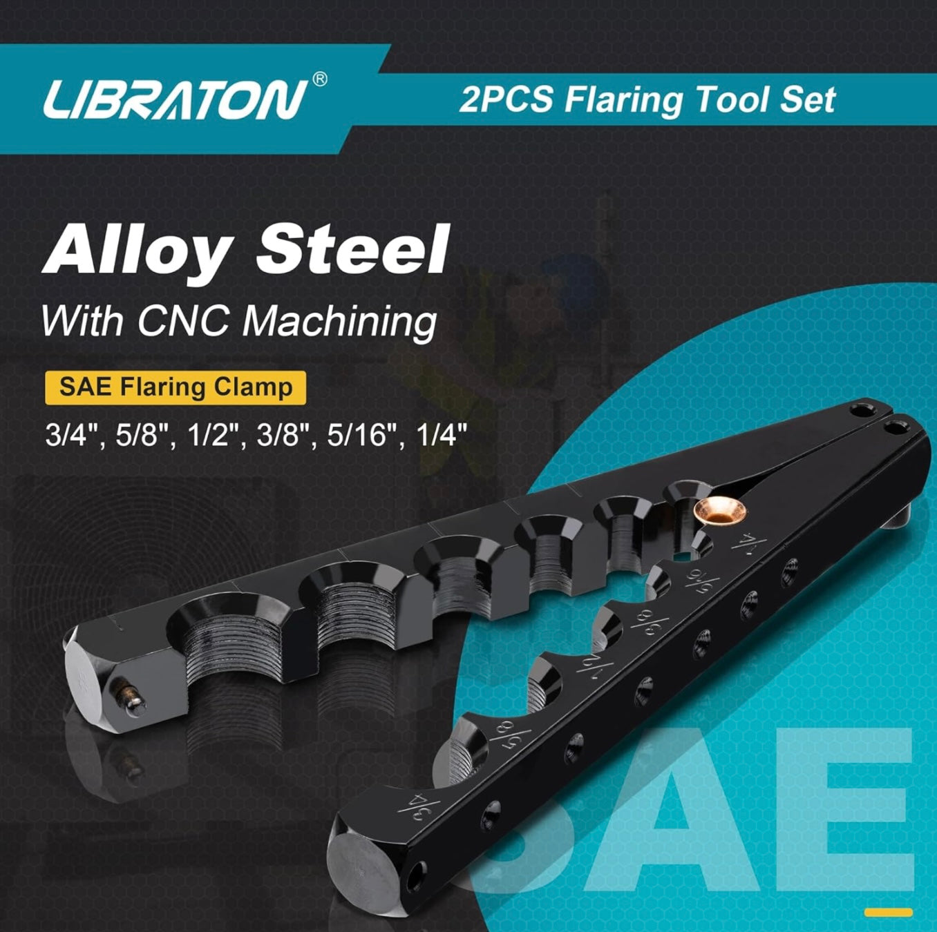 LIBRATON 45° Eccentric Single Flare Tool Kit for 1/4"-3/4"