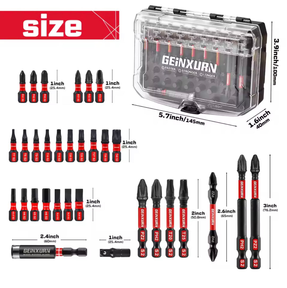 Geinxurn 83PC Magnetic Driver Bit Set w/ Storage Case