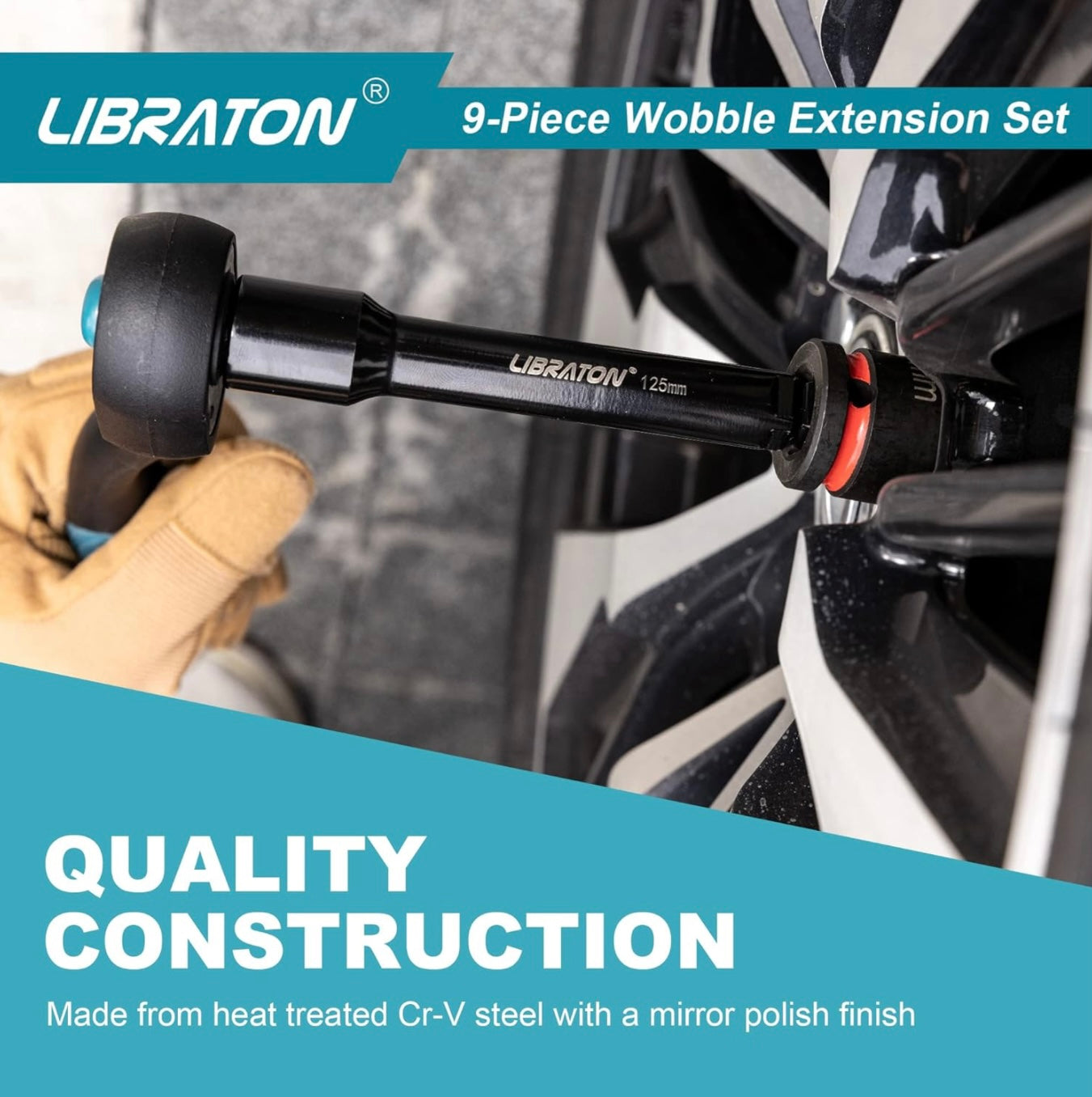 Libraton Wobble Socket Extension Set w/ EVA Storage Tray - 1/4”, 3/8”, 1/2”
