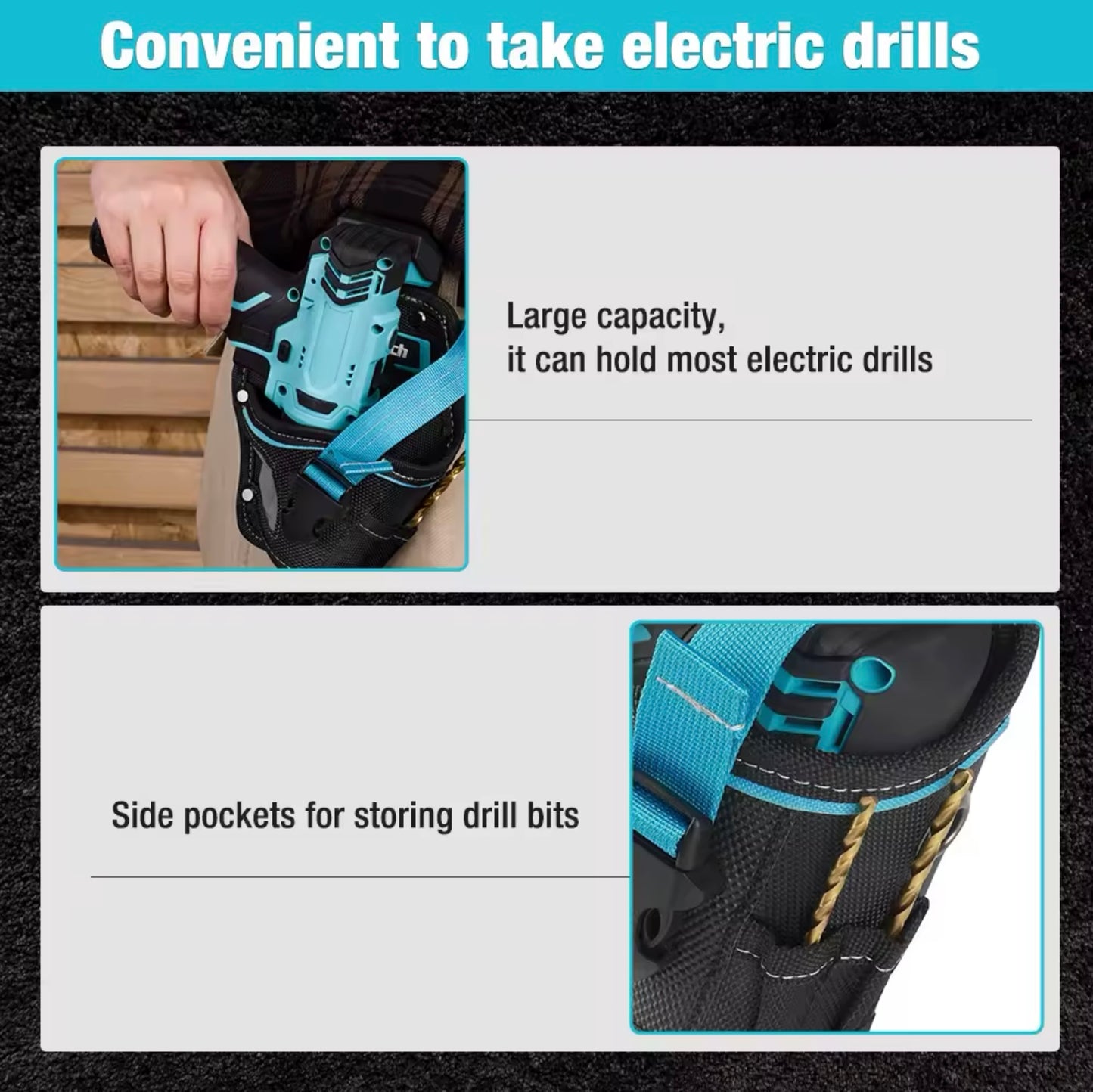 DURATECH Quick-Release Electrician Drill Holster Pouch