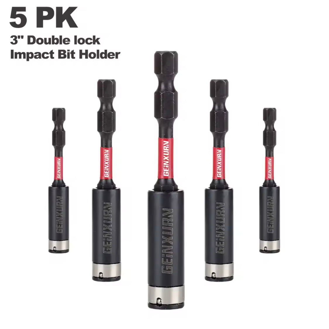 GEINXURN 1/3/5PK 3” Double-Lock Impact Bit Holder