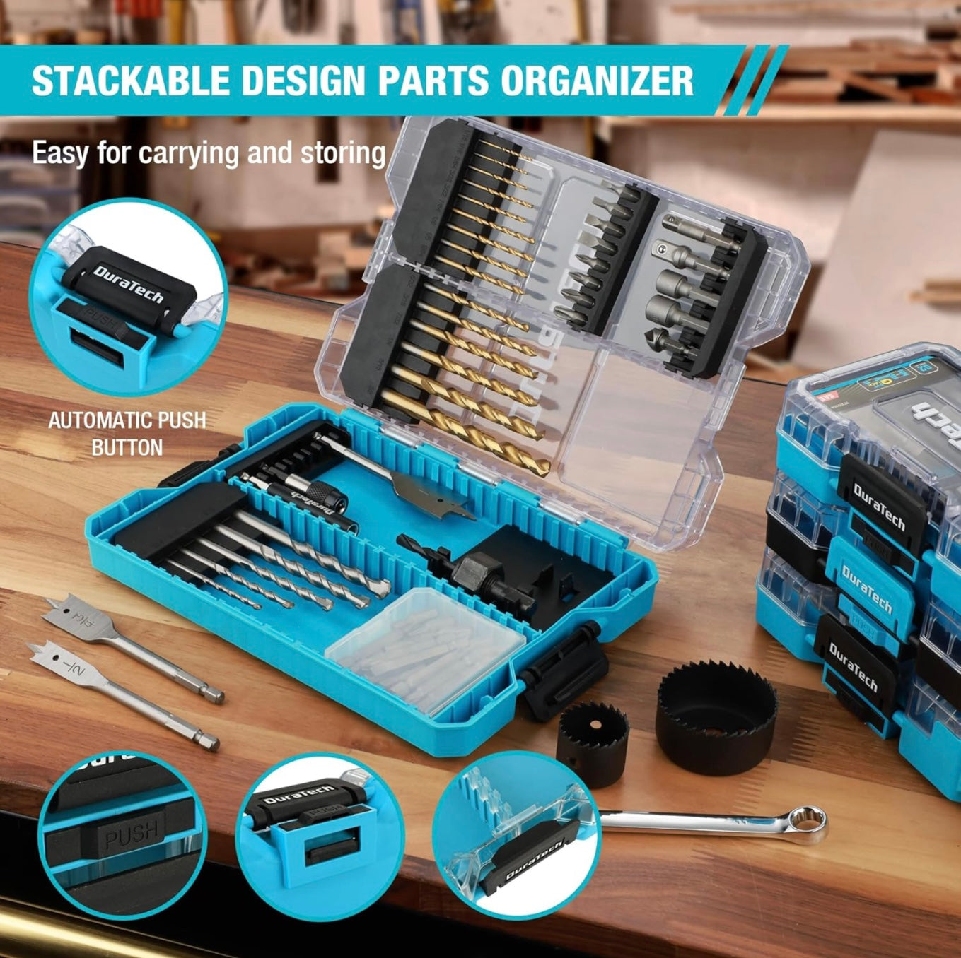 DURATECH 66PC Driver Bits and Screwdriver Bits Set w/ Tough Case