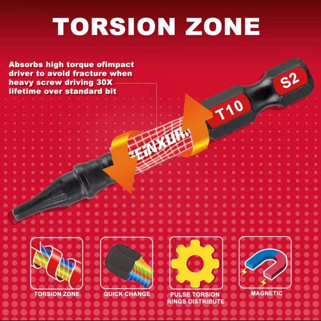 GEINXURN 10PC 2” M-BOX X50 Impact Power Bit Set - T30