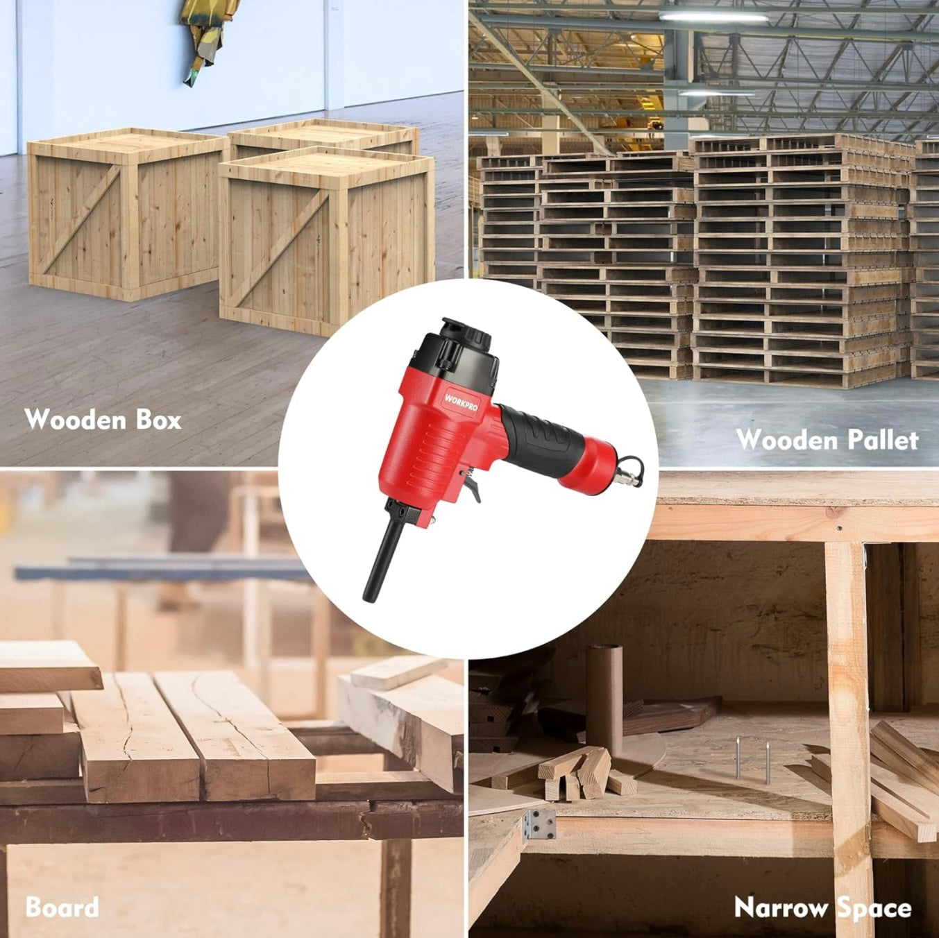 WORKPRO Pneumatic Nail Remover, 60-100 PSI, Removes 9-16 Gauge Nails