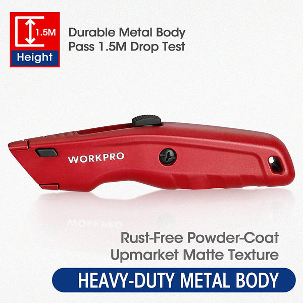 WORKPRO Premium Retractable Utility Knife, Quick Change Blade
