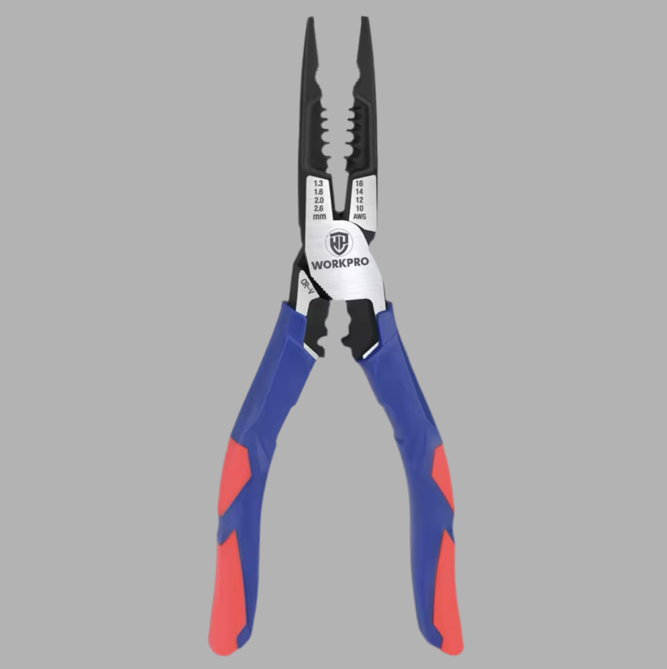 WORKPRO 8” Multifunctional Long Nose Pliers w/ Wire Cutter, Stripper, Crimper