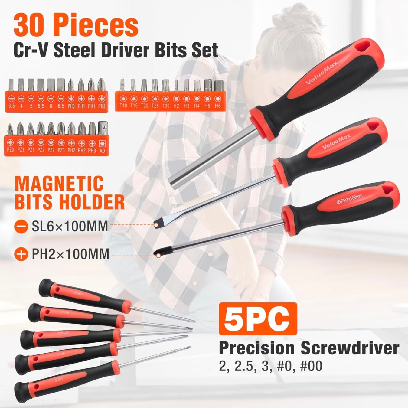 ValueMax 218PC Basic Household Repair Tool Kit w/ 13” Large Opening Tool Bag