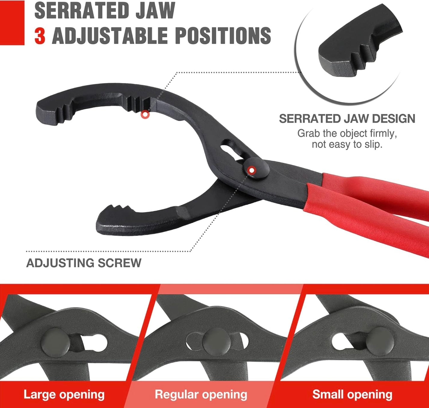 WORKPRO 12" Adjustable Oil Filter Pliers