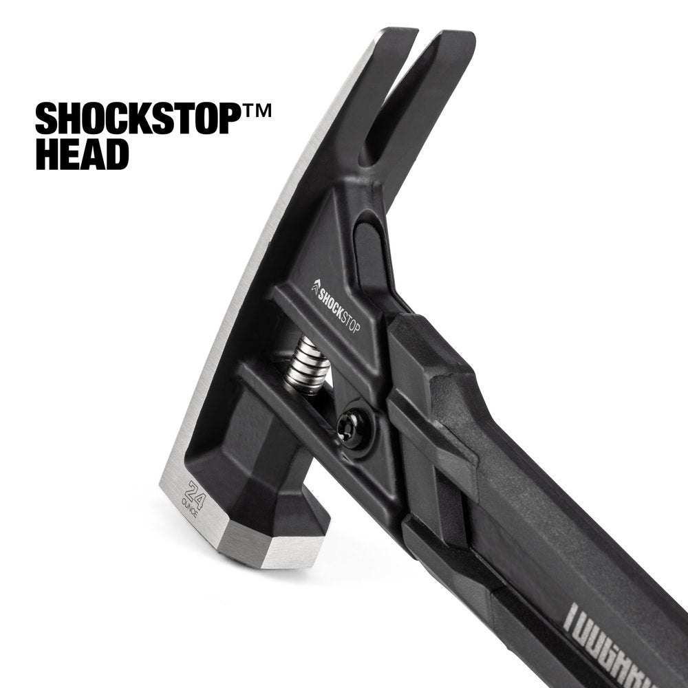 TOUGHBUILT 24 Oz. Shockstop Steel Rip Hammer - Milled Face