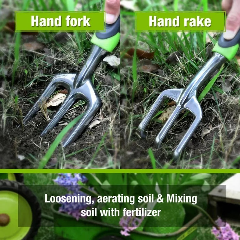 WORKPRO 5Pc Garden Tool Set - Trowel, Transplanter, Weeder, Hand Fork, Hand Rake
