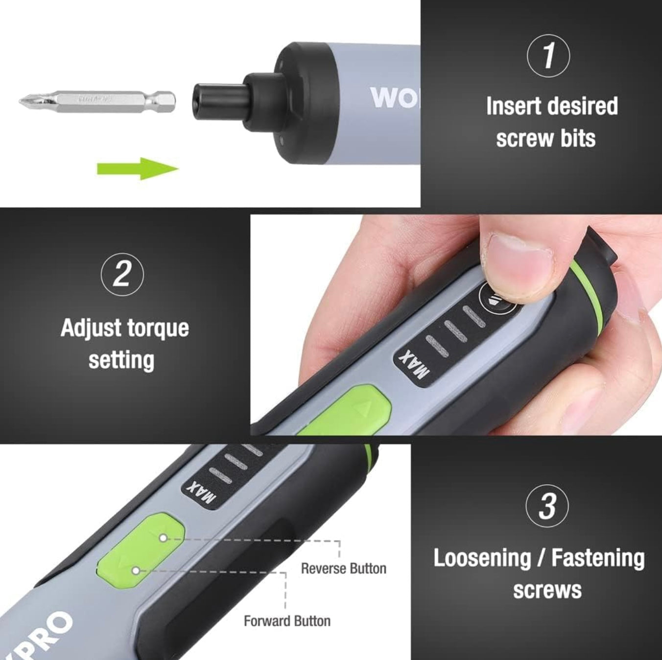 WORKPRO 3.6V Electric Screwdriver Set