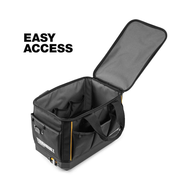 TOUGHBUILT STACKTECH Black Polyester 11-in Zippered Tool Bag