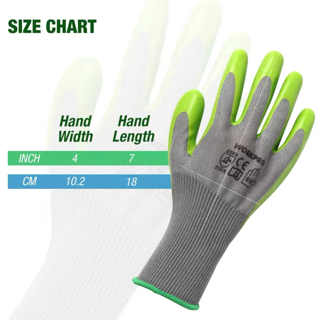 WORKPRO 6 Pairs of Polyester Eco-Latex Coated Garden Gloves