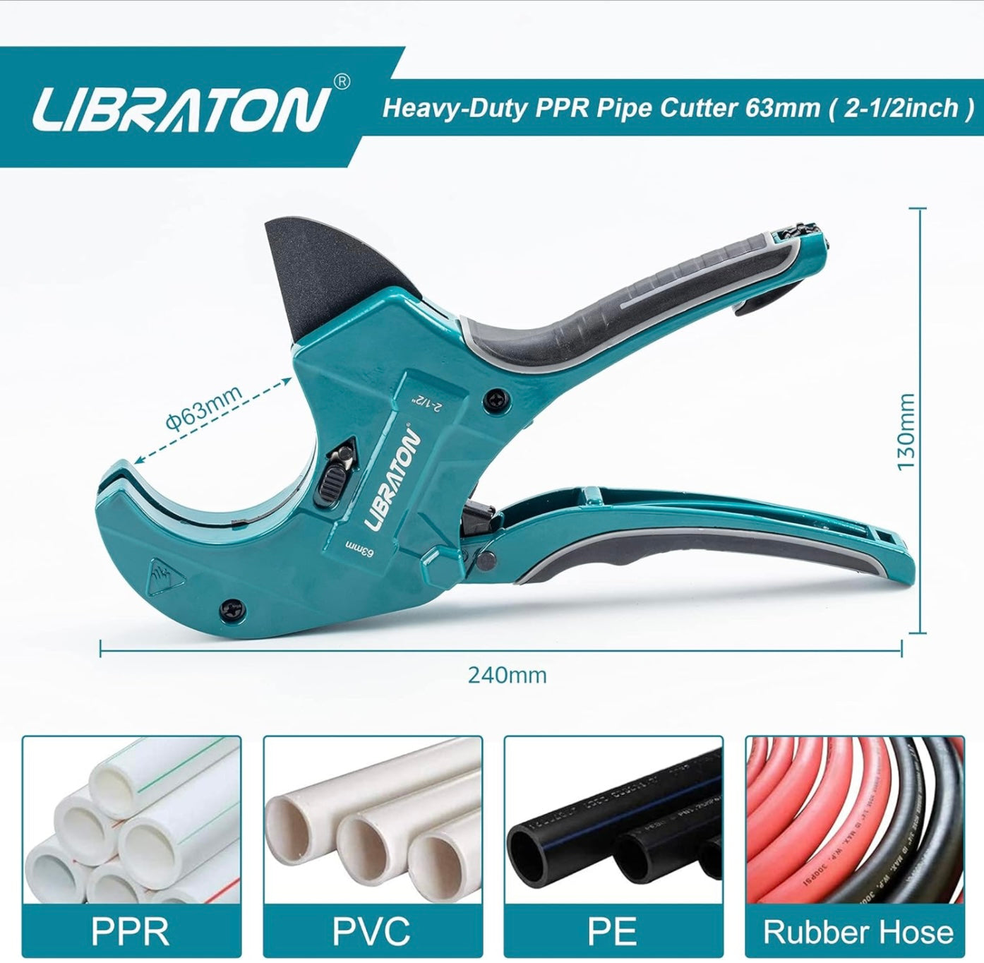 LIBRATON Heavy-Duty PVC Pipe Cutter 2-1/2"