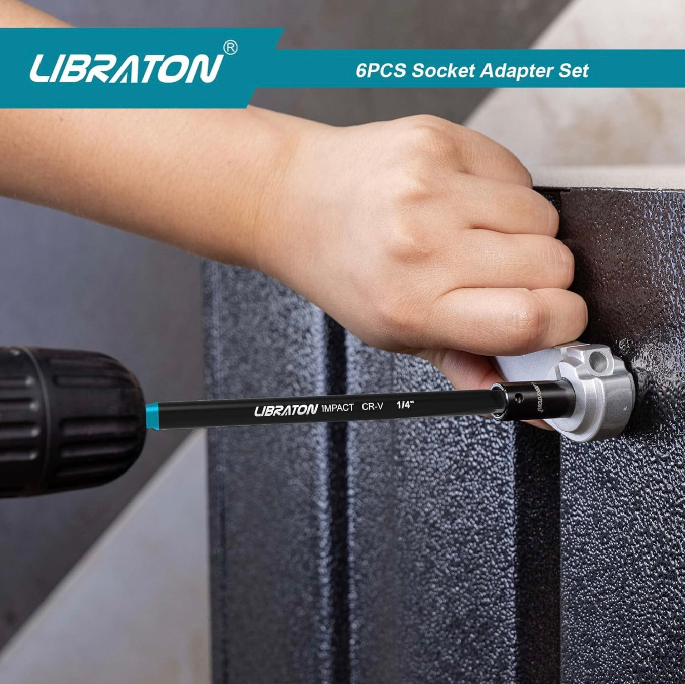 Libraton 6PC Impact Grade Socket Adapter Extension Set w/ Storage Bag - 1/4”, 3/8”, 1/2” (3” & 6”)