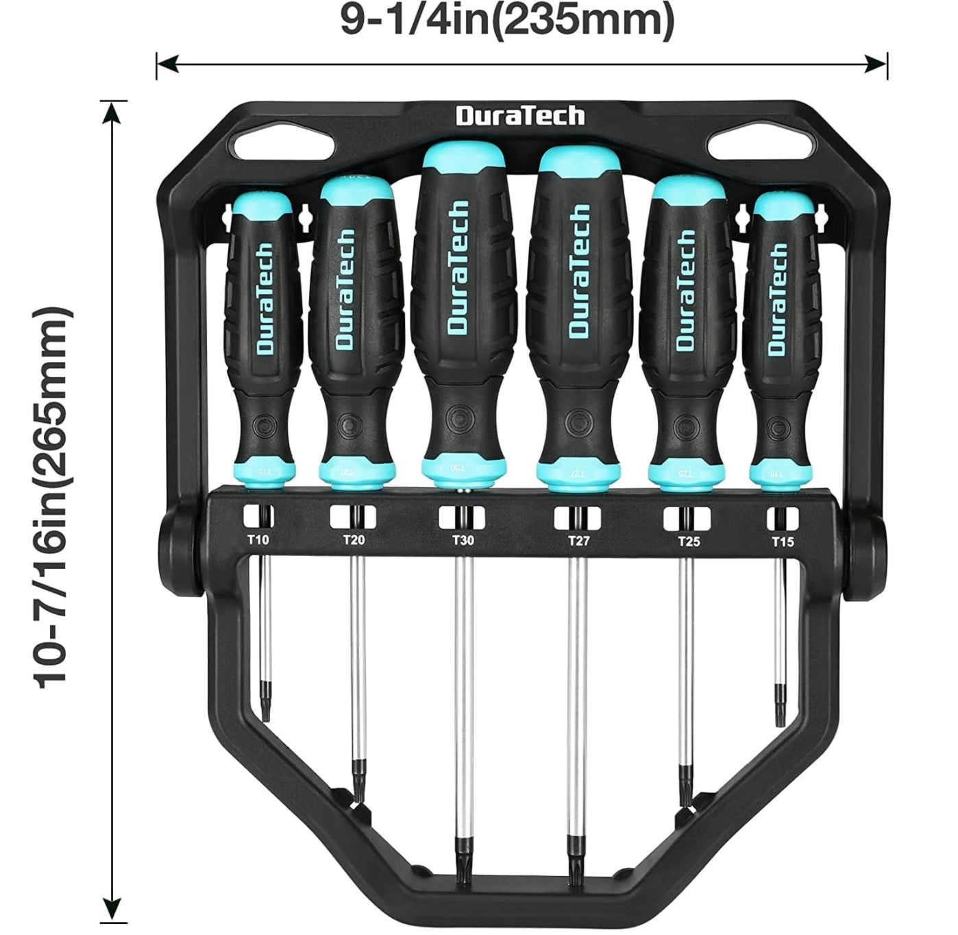 DURATECH 6PC Magenetic Screwdriver Set, Torx w/ 180° Rotating Storage Rack