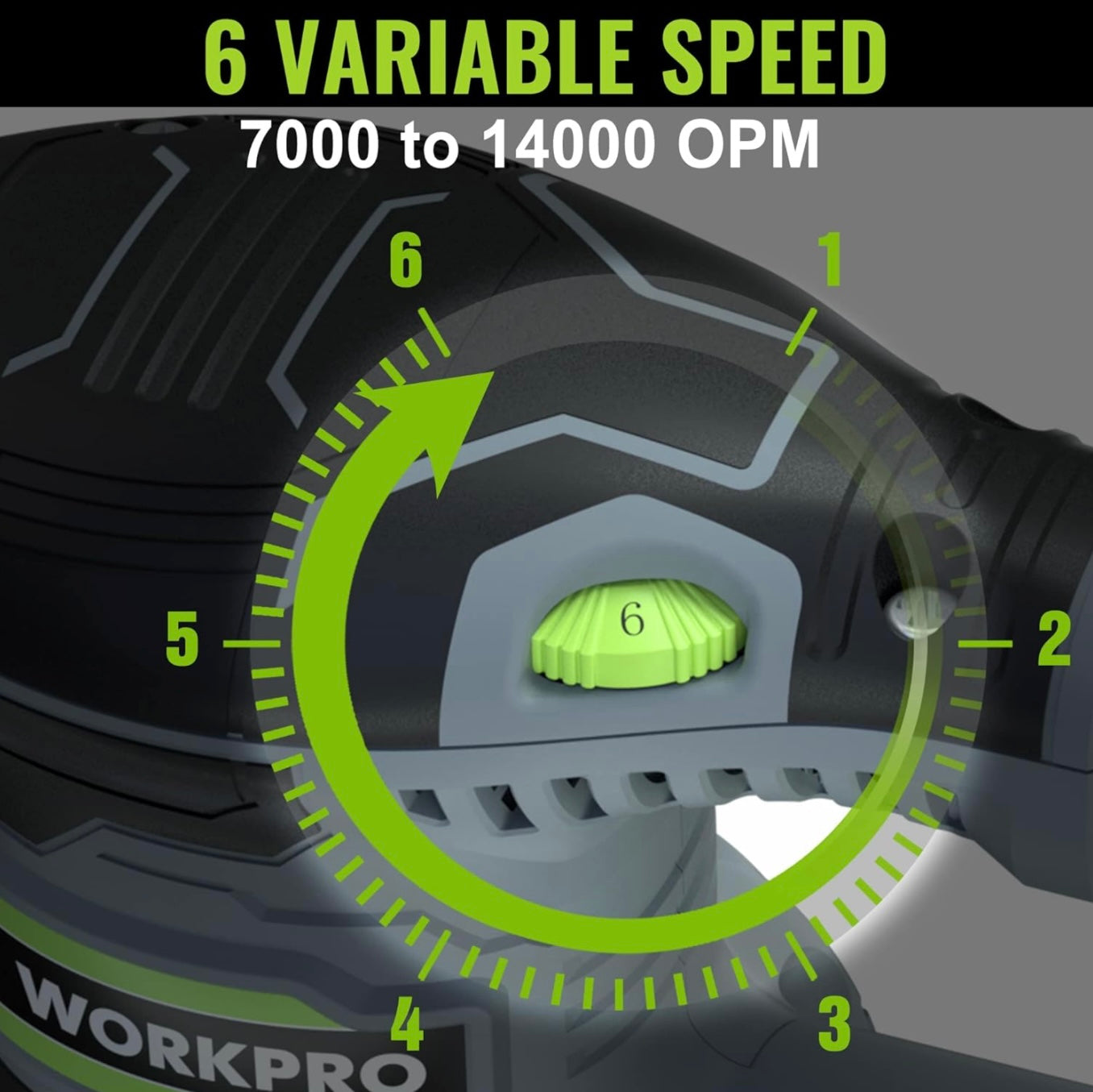 WORKPRO 300W 5” Random Orbit Sander w/ Dust Collector, 15pcs Sandpapers
