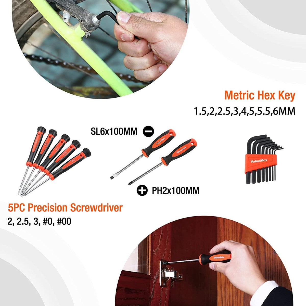 ValueMax 218PC Basic Household Repair Tool Kit w/ 13” Large Opening Tool Bag