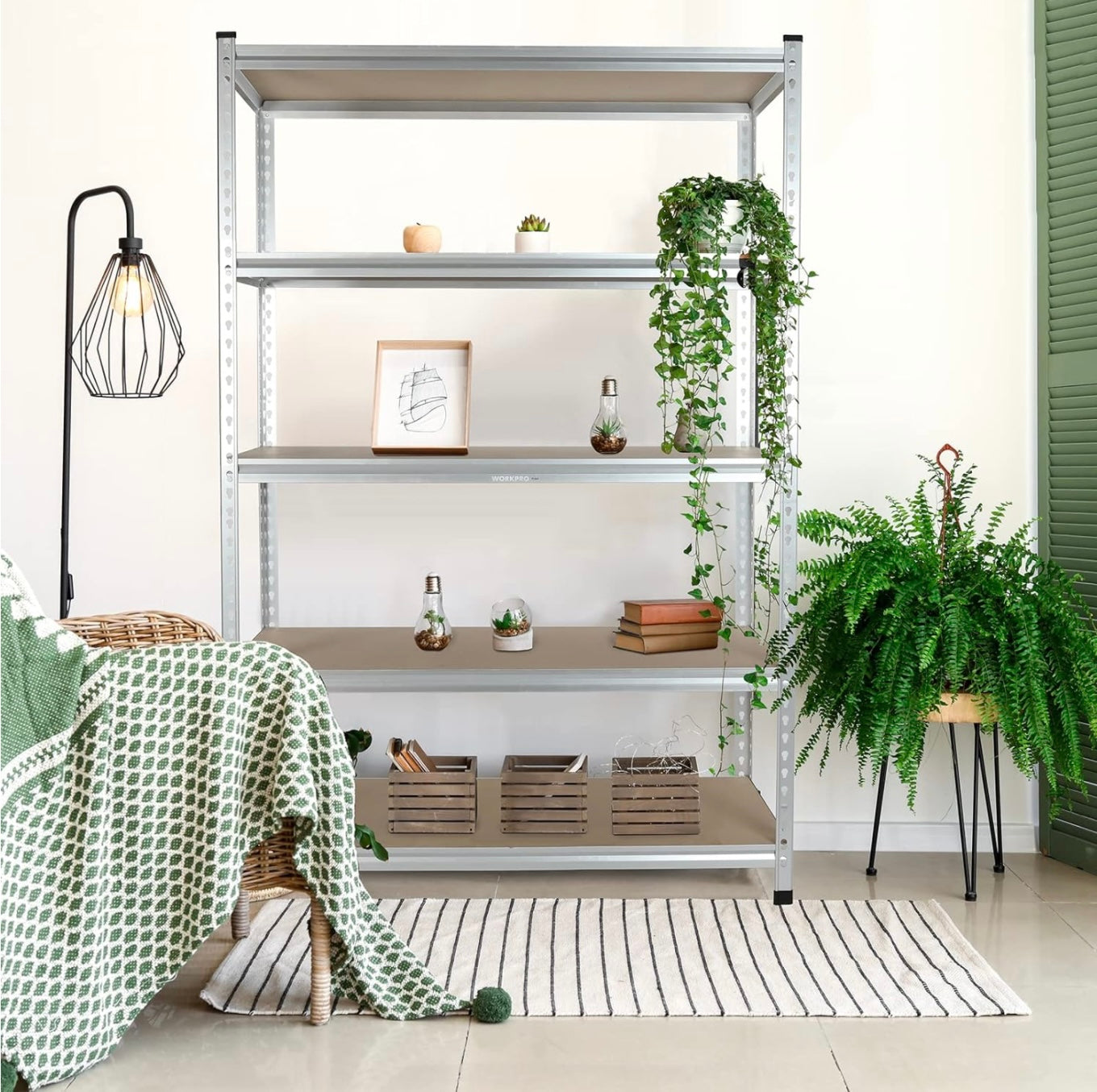WORKPRO 5-Tier Adjustable Storage Shelving Unit, Heavy Duty Aluminum Alloy Shelves, 2750 lbs Load Capacity (Total)