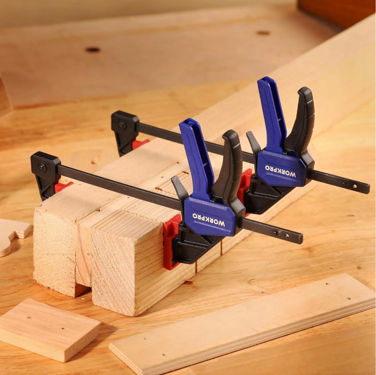 WORKPRO Woodworking Bar Clamps 6”(2)/4.5”(2)