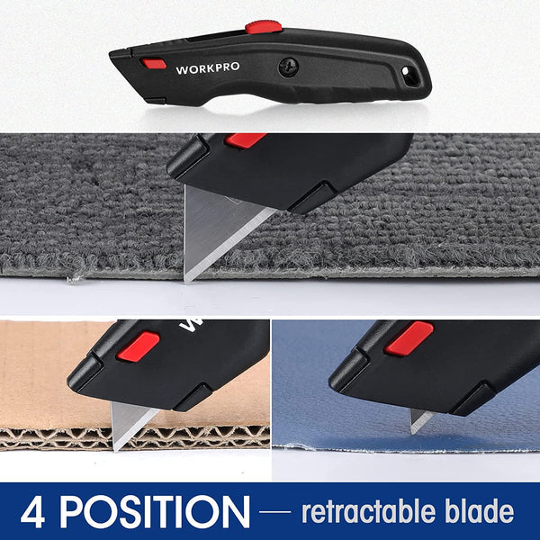 WORKPRO Premium Retractable Utility Knife, Quick Change Blade
