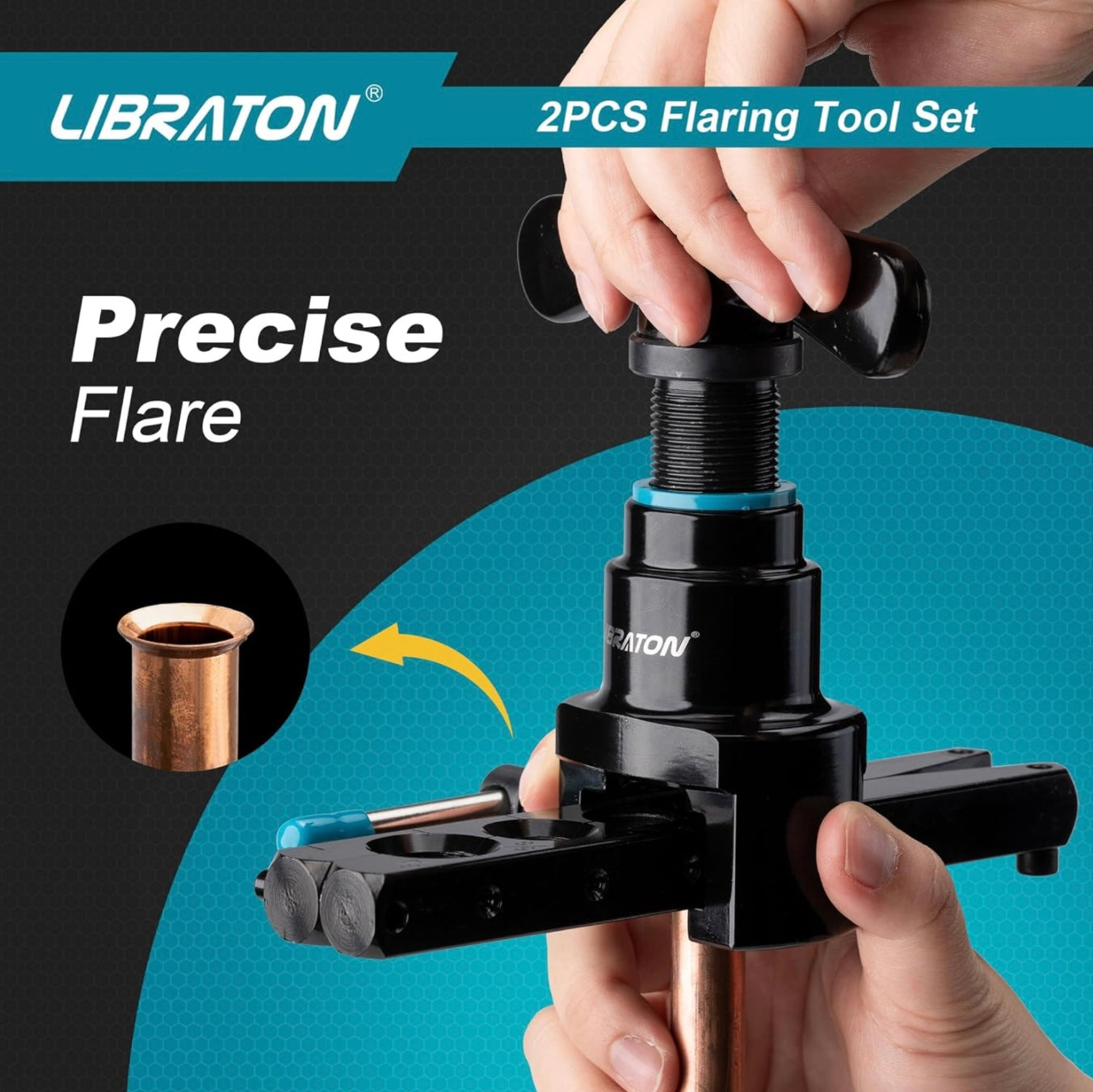 LIBRATON 45° Eccentric Single Flare Tool Kit for 1/4"-3/4"