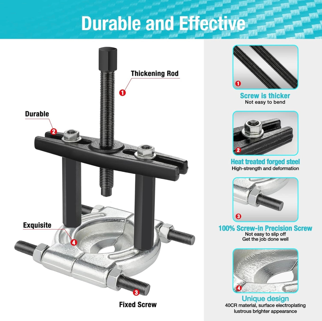 DURATECH 12PCS Bearing Puller Set, 2" and 3" Bar-Type Splitter Remove Bearings, Gear Puller, Storage Case