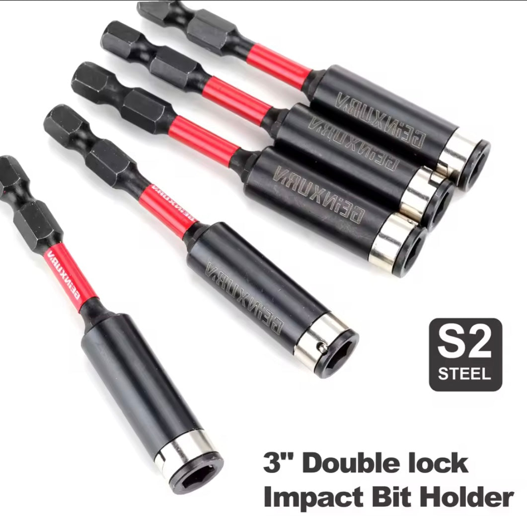GEINXURN 1/3/5PK 3” Double-Lock Impact Bit Holder