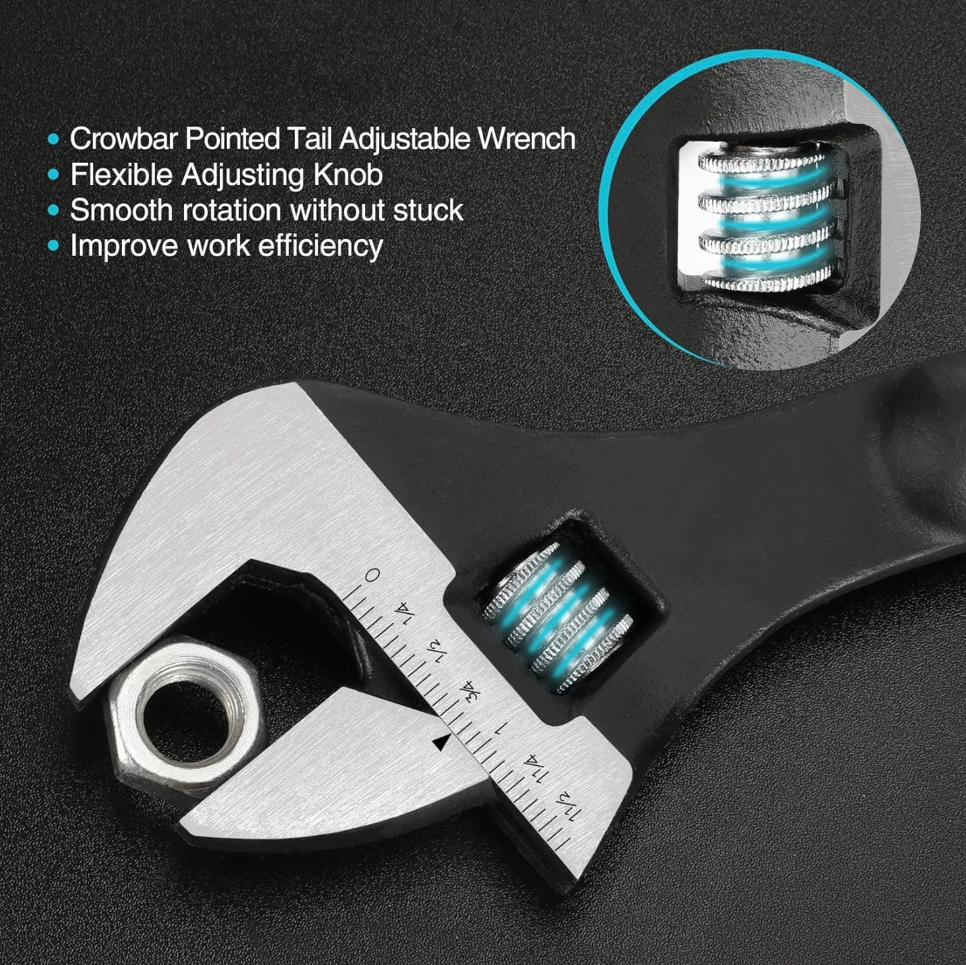 DURATECH 3PC Adjustable Construction Spud Wrench Set - 10”, 12”, 16”