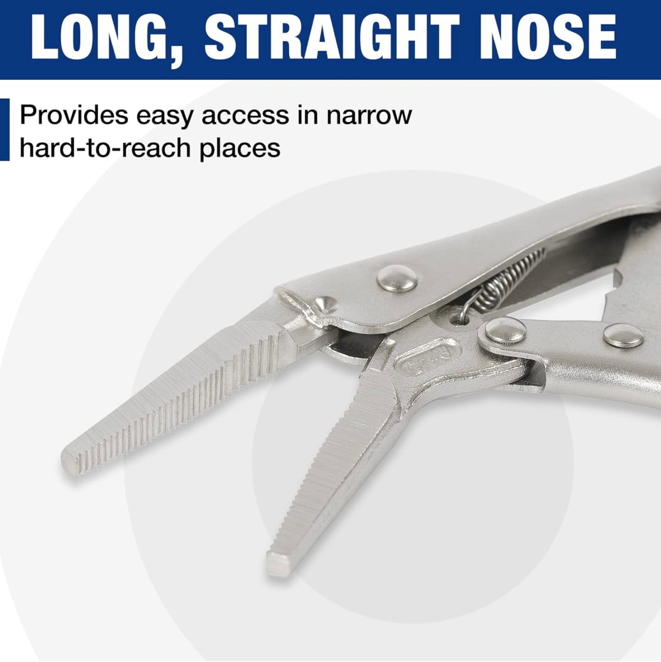 WORKPRO 5-Piece Locking Pliers Set, 5/7/10 inch Curved Jaw Pliers, 6.5/9 inch Long Nose Pliers