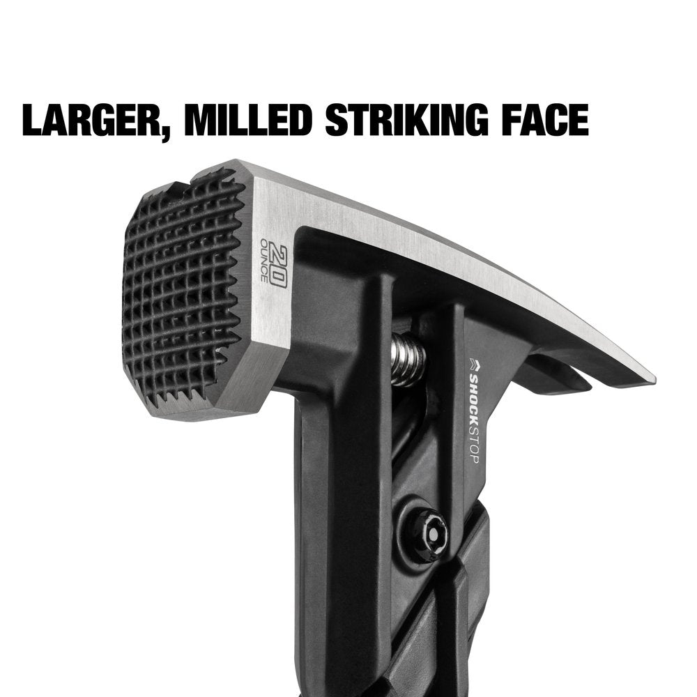 TOUGHBUILT 20 Oz. Shockstop Steel Rip Hammer - Milled Face